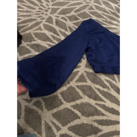 Royal Blue One Shoulder The Rockn Ray Cropped Blouse - Picture 2 of 5